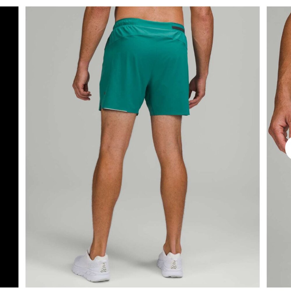 Lululemon Surge Lined Short 6" Teal Lagoon Men's Medium Athletic Workout Run - Picture 2 of 16